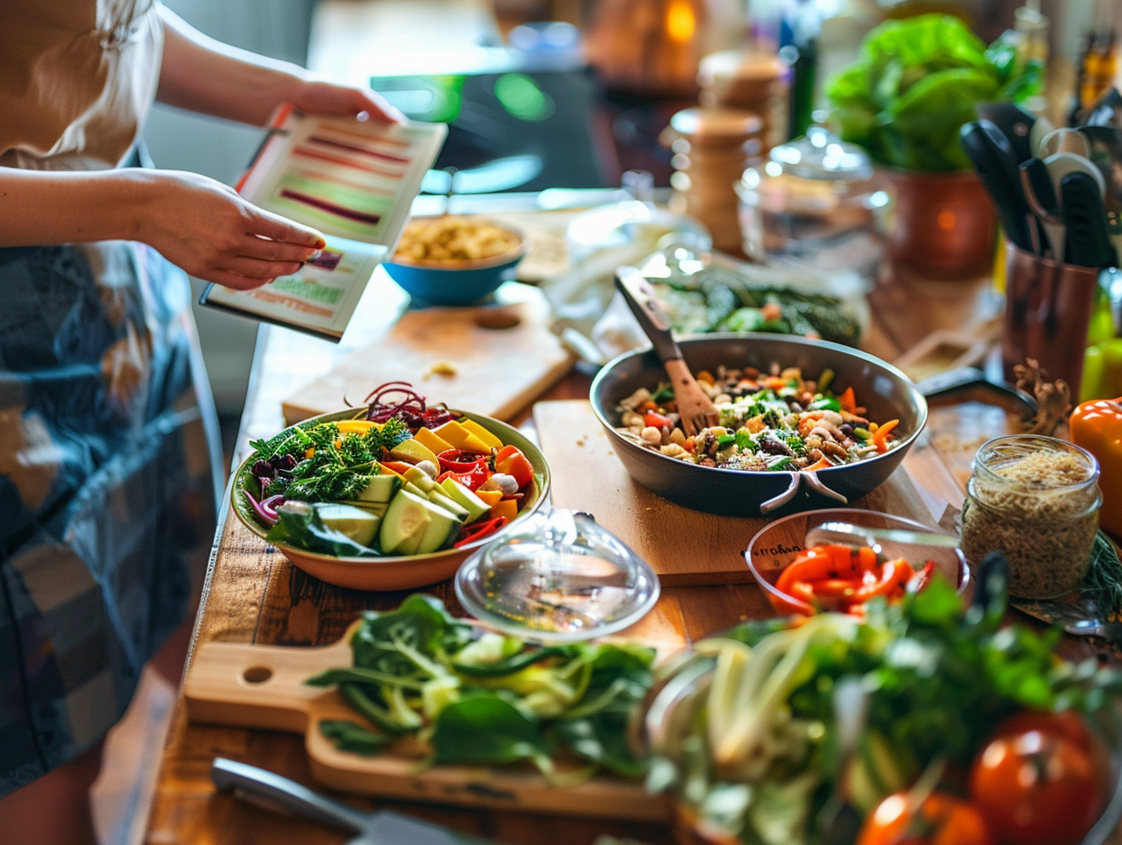 Людина готує здорову їжу з овочами